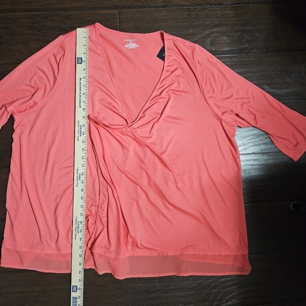 Lane Bryant New Open Waterfall Front Lightweight Coral Cardigan Size 22/24 - Picture 11 of 11